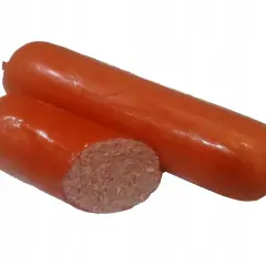 Dwie parówki, jedna przekrojona, ukazująca wnętrze. Czy pies może jeść kaszankę? To pytanie nurtuje wielu właścicieli czworonogów.
